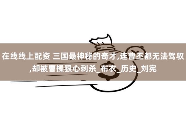 在线线上配资 三国最神秘的奇才,连曹丕都无法驾驭,却被曹操狠心刺杀_布衣_历史_刘宪